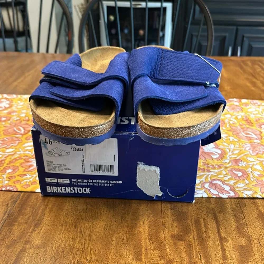 BIRKENSTOCK men’s kyoto nuback leather desert buck indigo blue